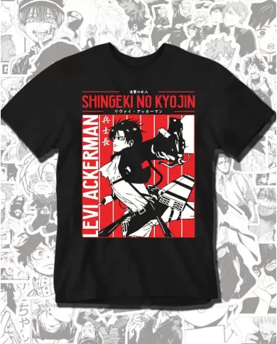 Camiseta Estampada Attack on Titan-Shingeki No Kyojin Levi Ackerman 💥 Calidad Premium