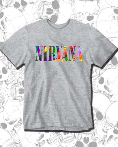 Camiseta Estampada Nirvana Logo Color 🤟 Calidad Premium