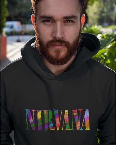 Camiseta Estampada Nirvana Logo Color 🤟 Calidad Premium