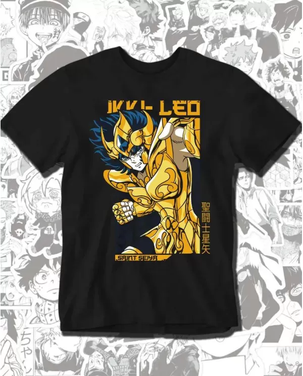 Camiseta Estampada Saint Seiya Caballeros Del Zodiaco ikki de Leo 💥 Calidad Premium
