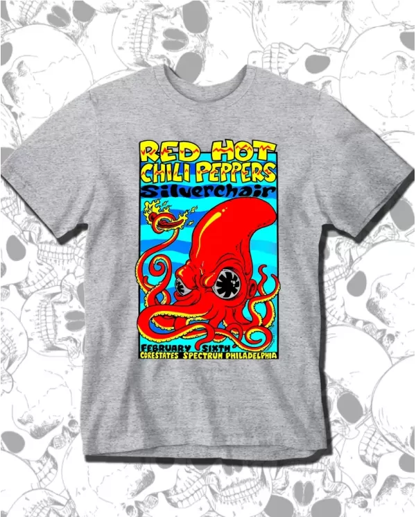 Camiseta Estampada Red Hot Chilli Kraken 🤟 Calidad Premium