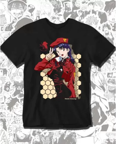 Camiseta Estampada Neon Genesis Evangelion Misato Katsuragi 💥 Calidad Premium