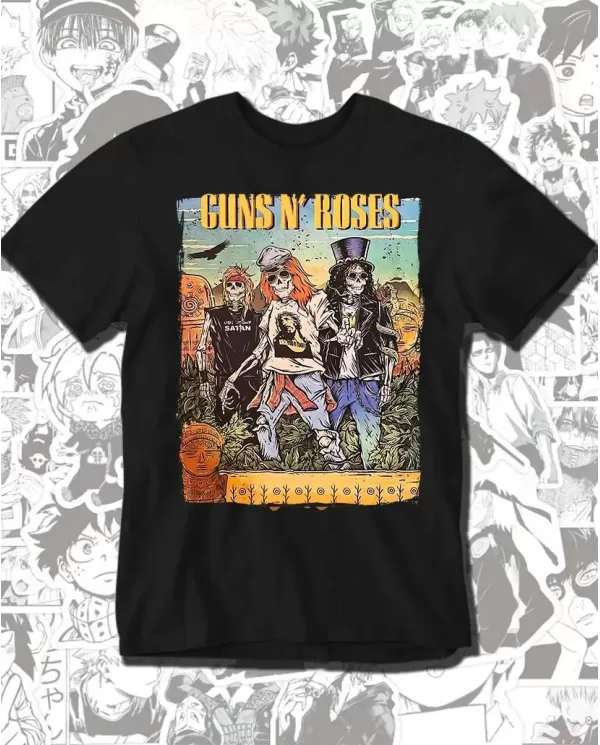 Camiseta Estampada Guns And Roses Colombia Poster 🤟 Calidad Premium
