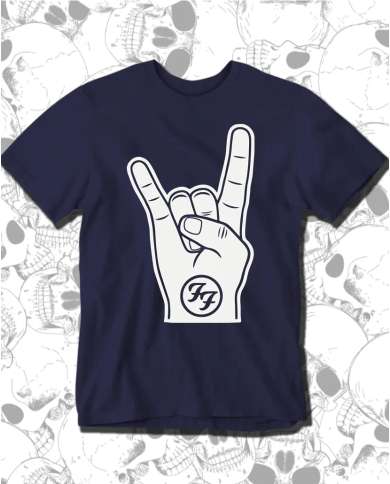 Camiseta Estampada Foo Fighters Hand 🤟 Calidad Premium