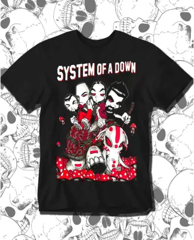 Camiseta Estampada System Of A Down SOAD Mushrooms 🤟 Calidad Premium