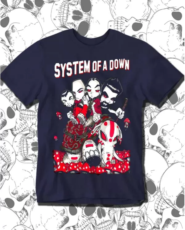 Camiseta Estampada System Of A Down SOAD Mushrooms 🤟 Calidad Premium