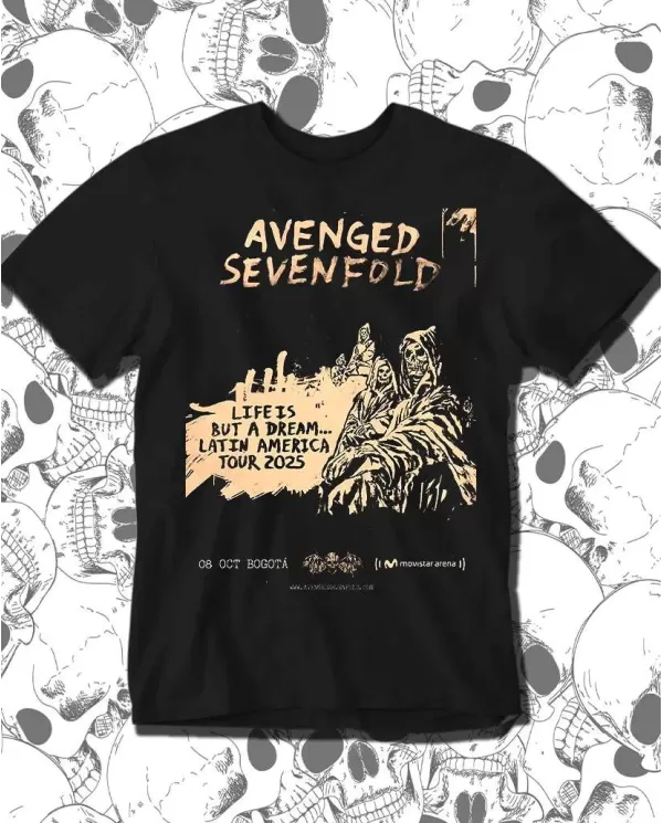 Camiseta Estampada Avenged Sevenfold Concierto 🤟 Calidad Premium