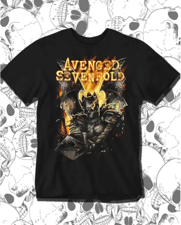 Camiseta Estampada Avenged Sevenfold Fire 🤟 Calidad Premium