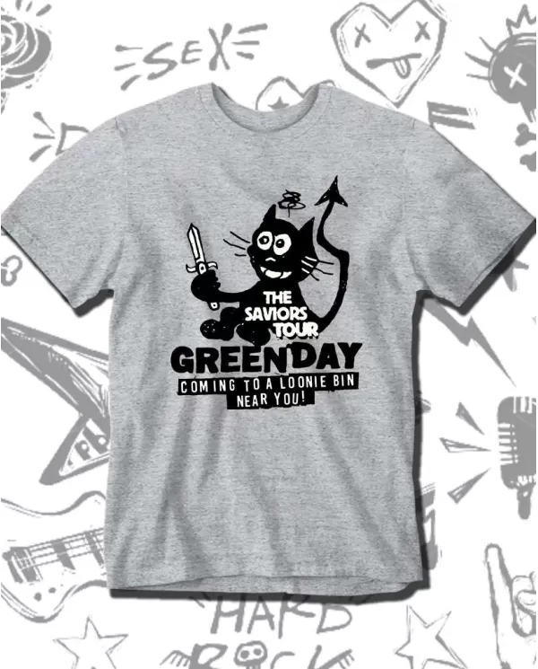 Camiseta Estampada Green Day The Saviors Tour 🤟 Calidad Premium