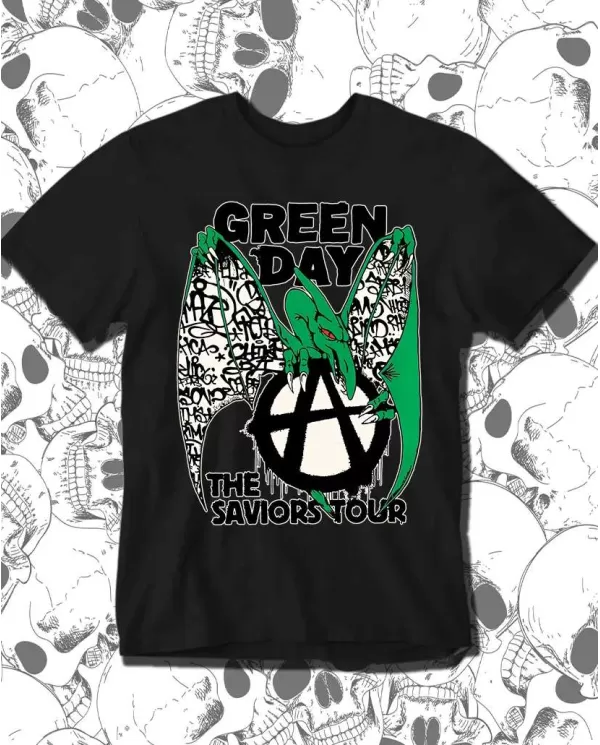 Camiseta Estampada Green Day Saviors Drgon 🤟 Calidad Premium