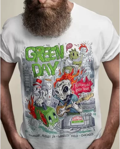 Camiseta Estampada Green Day Revolution Radio Tour 🤟 Calidad Premium