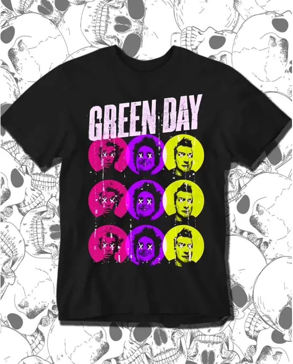 Camiseta Estampada Green Day y light 🤟 Calidad Premium