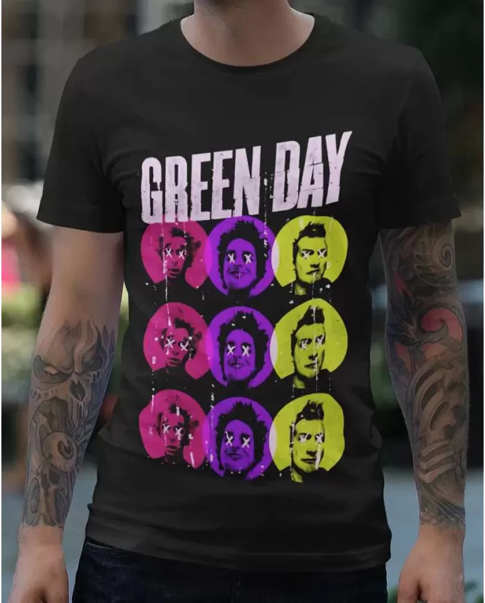 Camiseta Estampada Green Day y light 🤟 Calidad Premium
