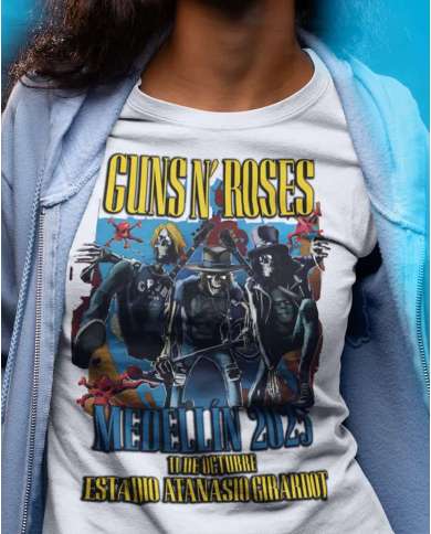 Camiseta Estampada Guns And Roses Medellín Concierto 2025 🤟 Calidad Premium