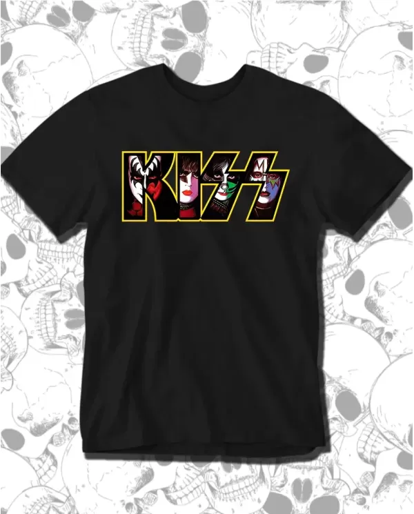 Camiseta Estampada Kiss Logo Faces 🤟 Calidad Premium