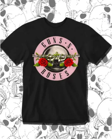 Camiseta Estampada Guns And Roses Logo rosa 🤟 Calidad Premium