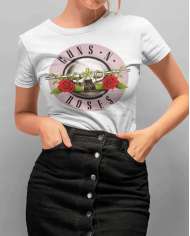 Camiseta Estampada Guns And Roses Logo rosa 🤟 Calidad Premium