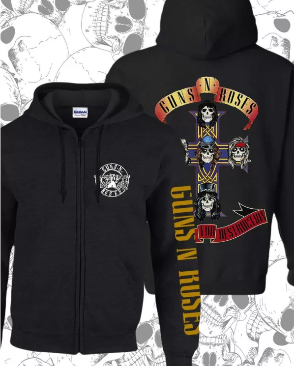 Buzo Hoodie Estampado Guns And Roses Appetite For Destruction 🤟 Calidad Premium