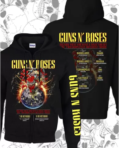 Buzo Hoodie Estampado Guns And Roses Concierto 2025 🤟 Calidad Premium