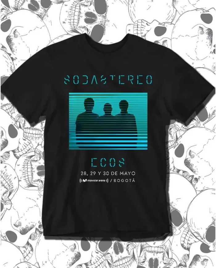 Camiseta Estampada Soda Stereo Ecos Azul 🤟 Calidad Premium