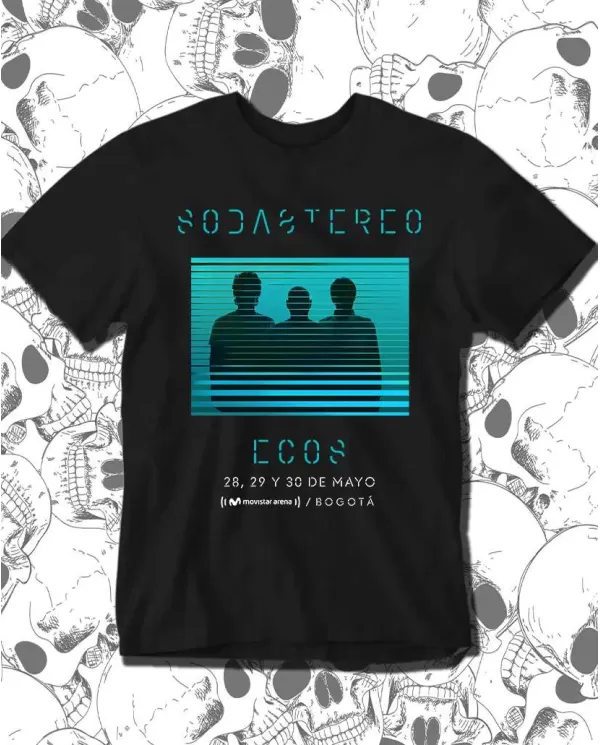 Camiseta Estampada Soda Stereo Ecos Azul 🤟 Calidad Premium