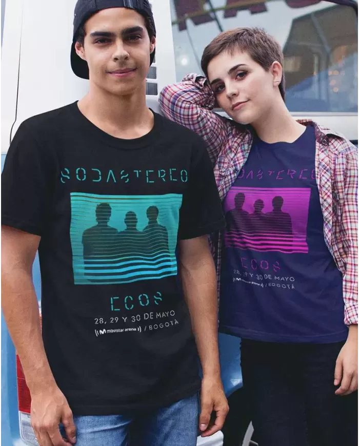 Camiseta Estampada Soda Stereo Ecos Azul 🤟 Calidad Premium