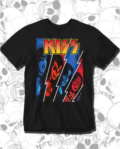 Camiseta Estampada Kiss Red and Blue 🤟 Calidad Premium