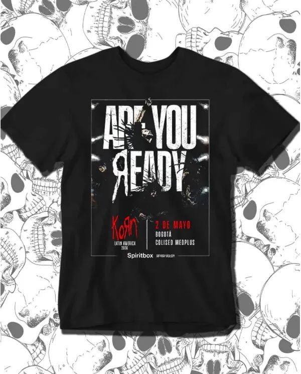 Camiseta Estampada Korn Concierto 2026 Pecho y Espalda 🤟 Calidad Premium