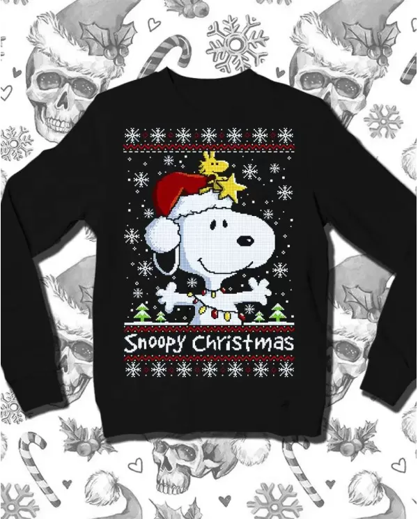 Camiseta Estampada Navidad Snoopy 🤟 Calidad Premium
