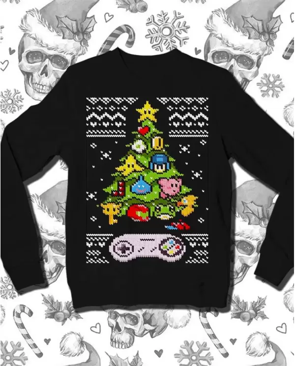 Camiseta Estampada Navidad Nintendo Tree 🤟 Calidad Premium