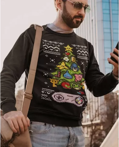 Camiseta Estampada Navidad Nintendo Tree 🤟 Calidad Premium
