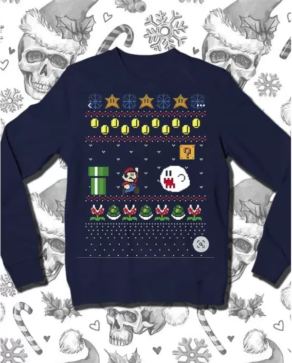 Camiseta Estampada Navidad Mario 🤟 Calidad Premium