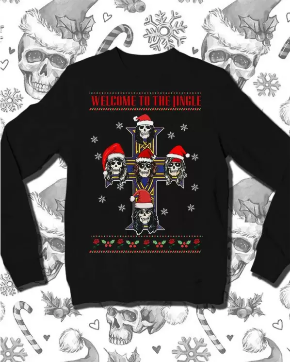 Camiseta Estampada Navidad Guns and Roses appettite 🤟 Calidad Premium