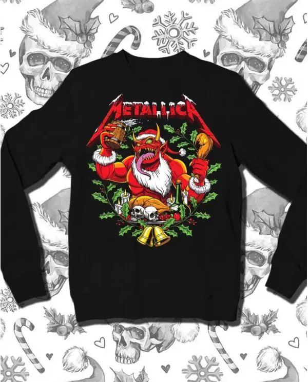 Camiseta Estampada Navidad Metallica demon eat 🤟 Calidad Premium