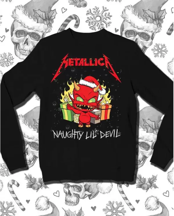 Camiseta Estampada Navidad Metallica Naughty ill devil 🤟 Calidad Premium