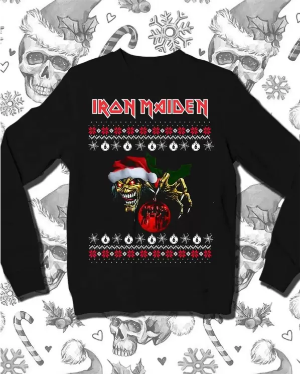 Camiseta Estampada Navidad Iron maiden 🤟 Calidad Premium