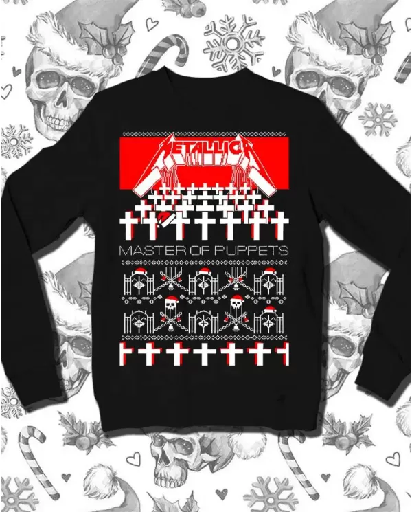 Camiseta Estampada Navidad Metallica Master Of Puppets 🤟 Calidad Premium