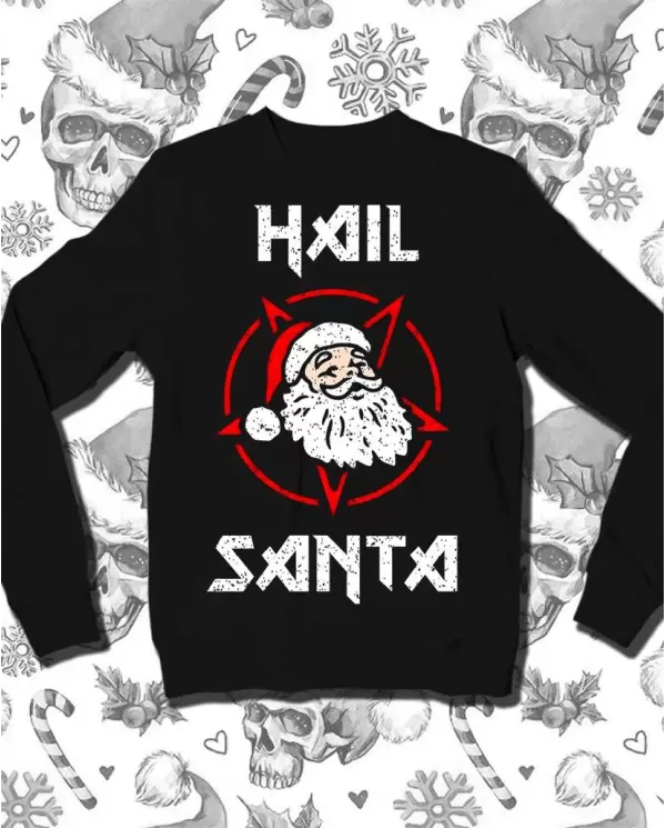 Camiseta Estampada Navidad Hail Santa 🤟 Calidad Premium