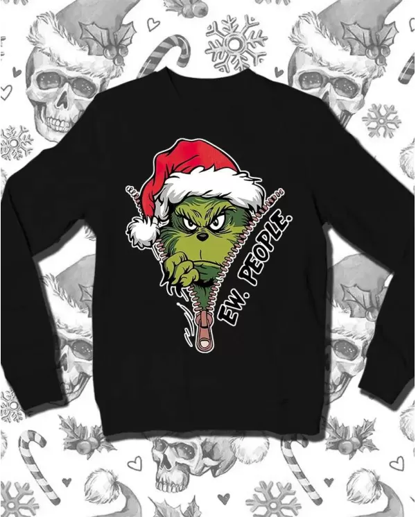 Camiseta Estampada Navidad Grinch Ew People 🤟 Calidad Premium