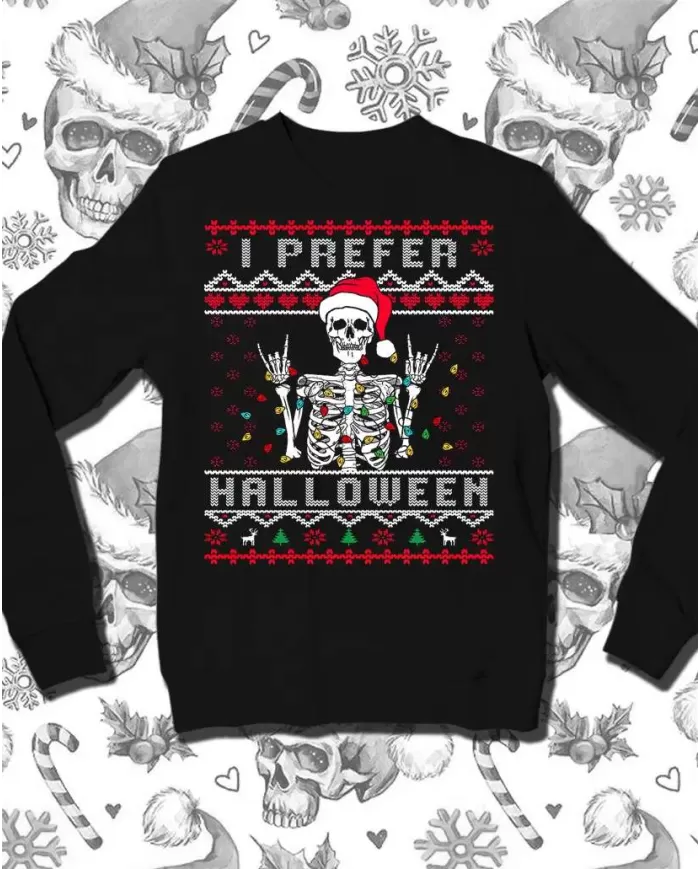 Camiseta Estampada Navidad I Prefer Halloween 🤟 Calidad Premium