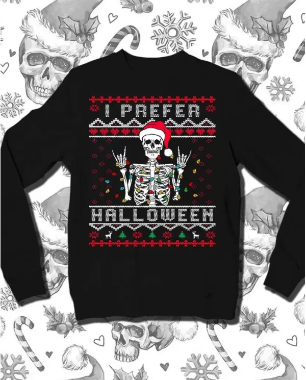 Camiseta Estampada Navidad I Prefer Halloween 🤟 Calidad Premium