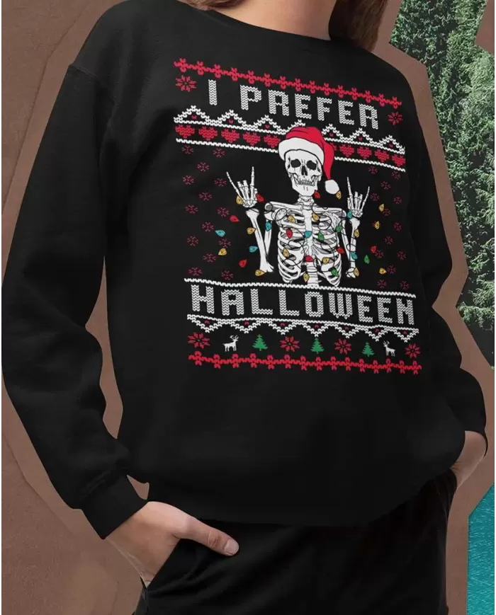 Camiseta Estampada Navidad I Prefer Halloween 🤟 Calidad Premium