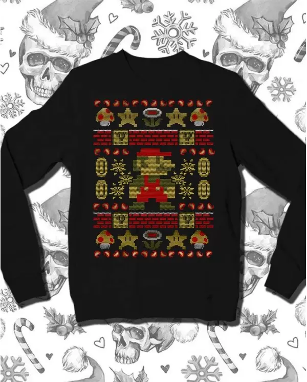 Camiseta Estampada Navidad Mario Bross 🤟 Calidad Premium