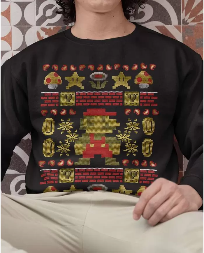 Camiseta Estampada Navidad Mario Bross 🤟 Calidad Premium