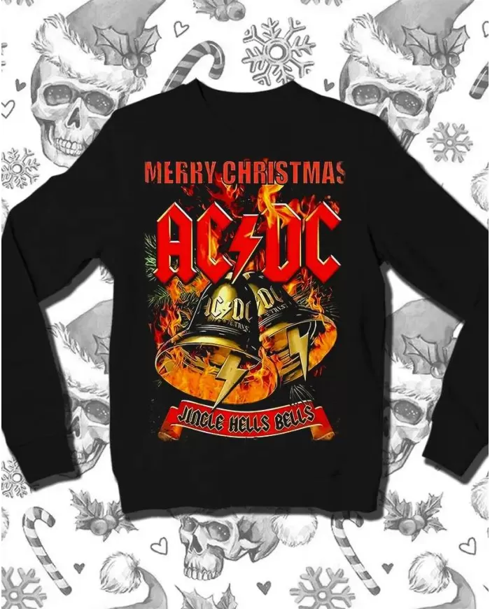 Camiseta Estampada Navidad ACDC Jingle Hells Bells 🤟 Calidad Premium