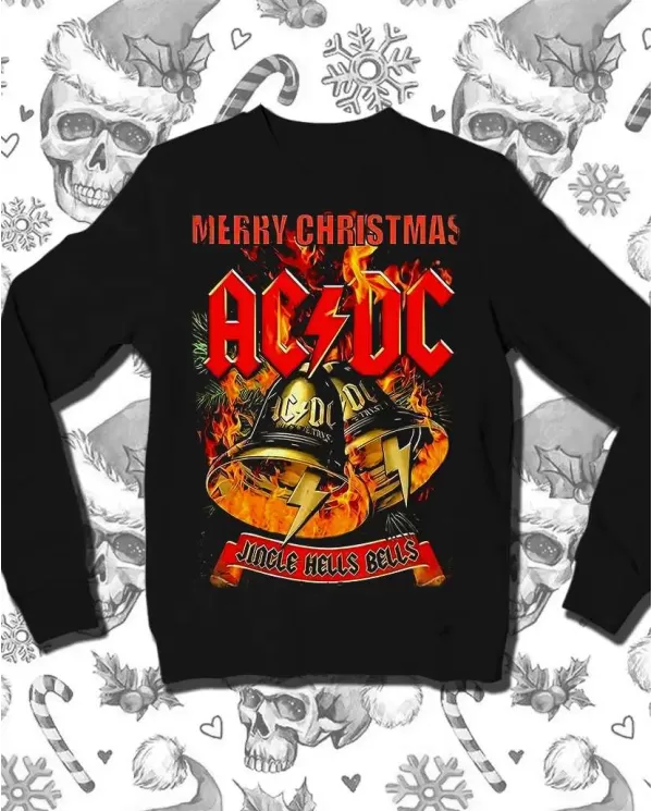 Camiseta Estampada Navidad ACDC Jingle Hells Bells 🤟 Calidad Premium