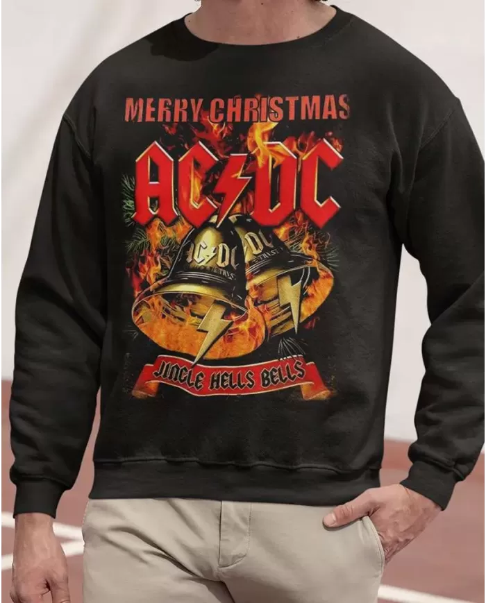 Camiseta Estampada Navidad ACDC Jingle Hells Bells 🤟 Calidad Premium
