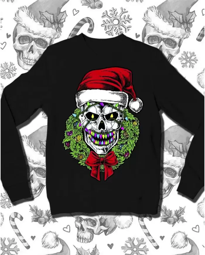 Camiseta Estampada Navidad Skull 🤟 Calidad Premium