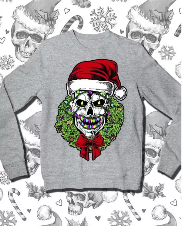 Camiseta Estampada Navidad Skull 🤟 Calidad Premium