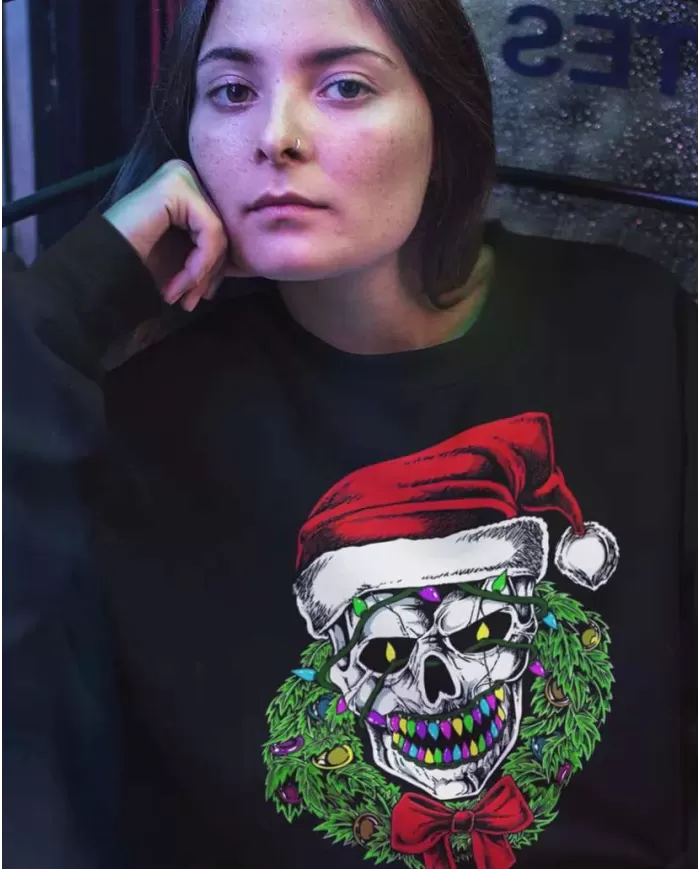 Camiseta Estampada Navidad Skull 🤟 Calidad Premium